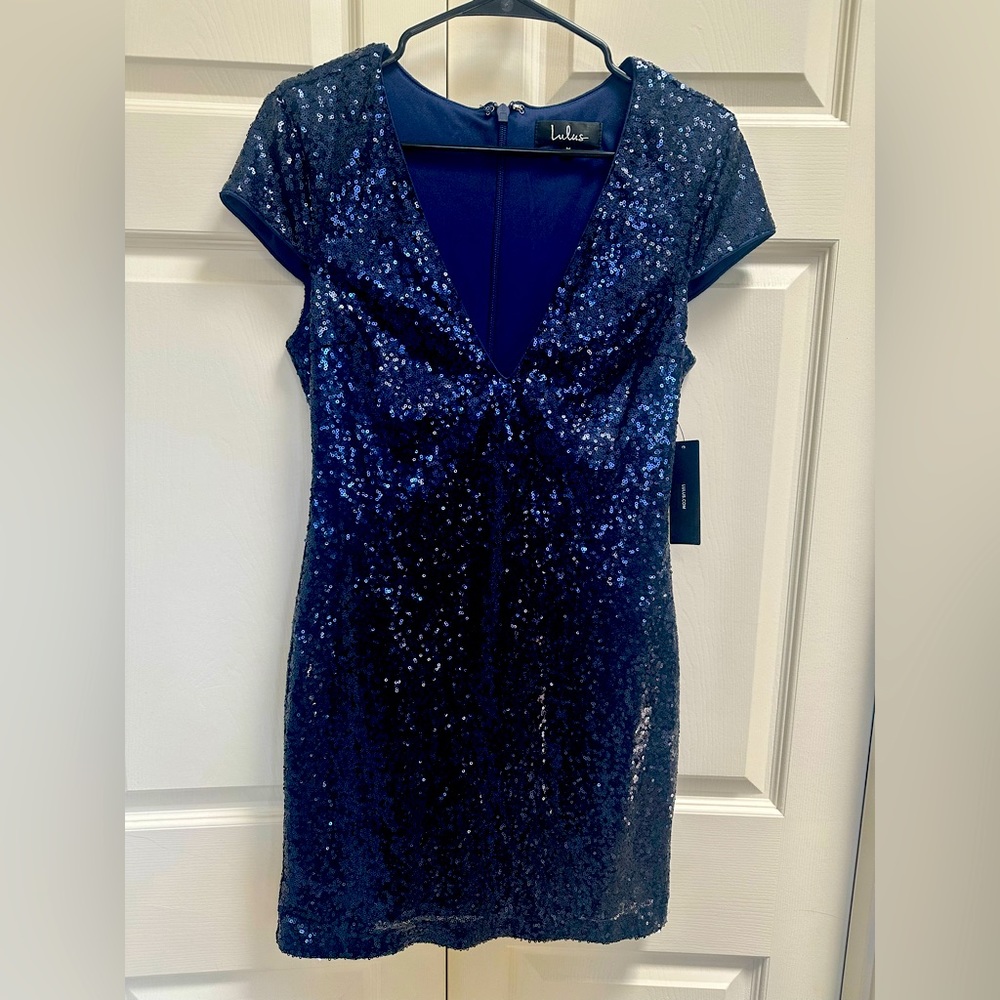 Lulu’s Navy Blue Sequin Dress